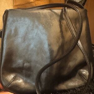 Elegant Black Leather Mini Monsac Bag